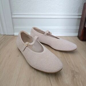 VIVAIA Pink Knit Mary Jane Ballet Flats Women's Size 37 EU 6.5 US